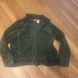 Pappagallo Olive Green Velour Jacket